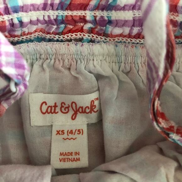 Cat & Jack Plaid Spaghetti Strap Smock Shirt 4/5 - Picture 3 of 5